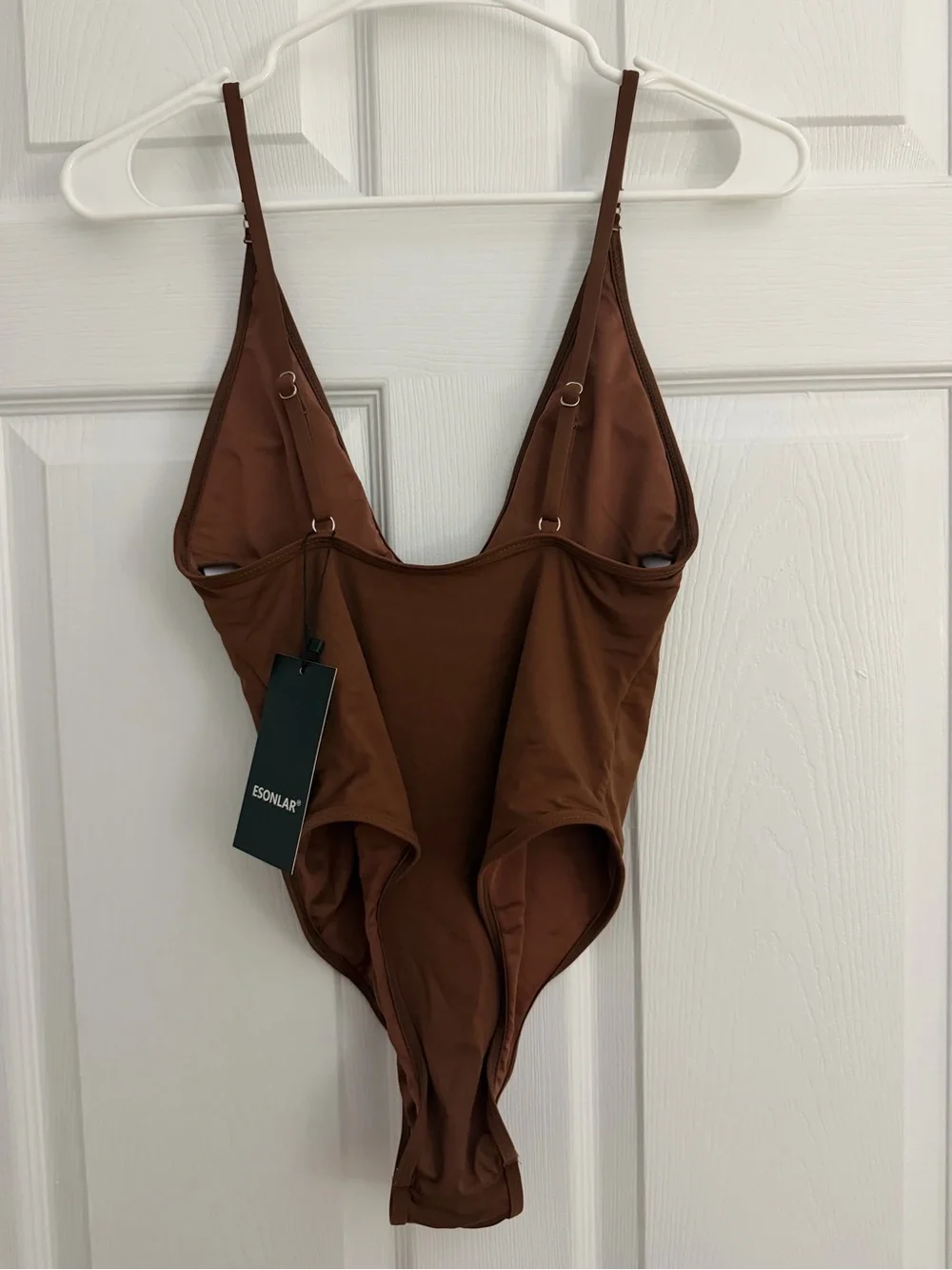 Women’s Scoop Neck One-Piece Swimsuit - Brown